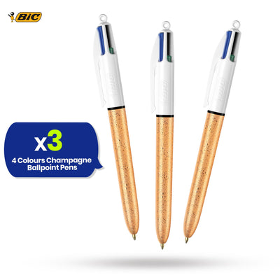 Bic 4 Colour Champagne - Pack of 3