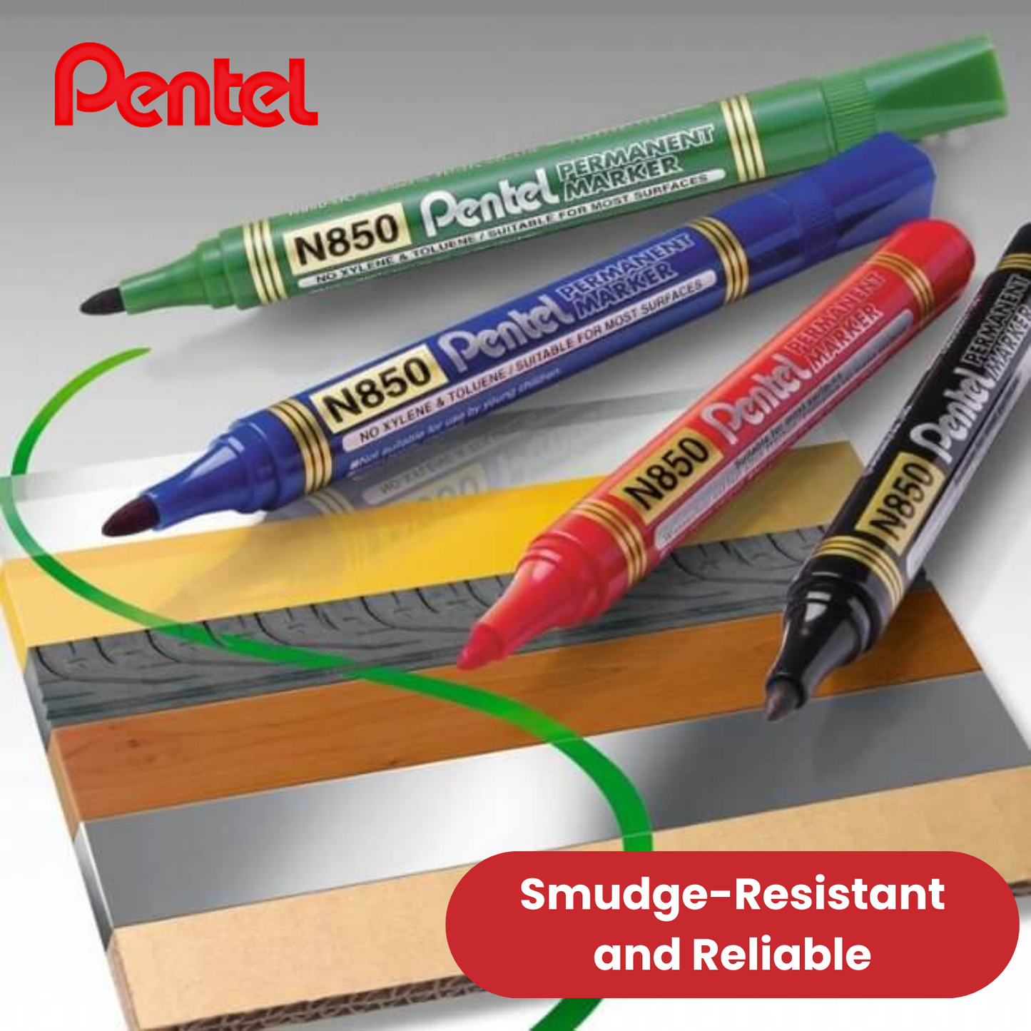 Pentel N850 Permanent Bullet Tip Black Marker