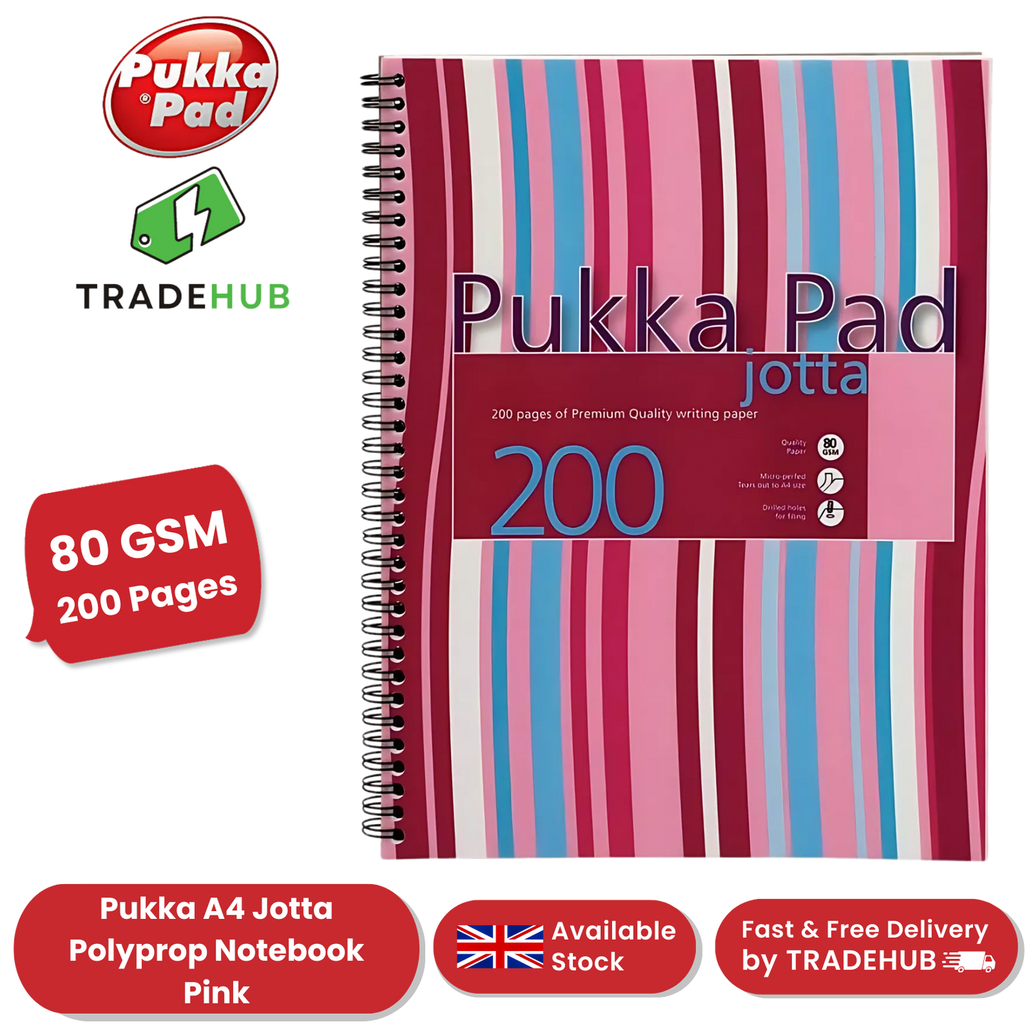 Pukka A4 Jotta polyprop cover. 200 pages - Single - Pack of 1 to 30