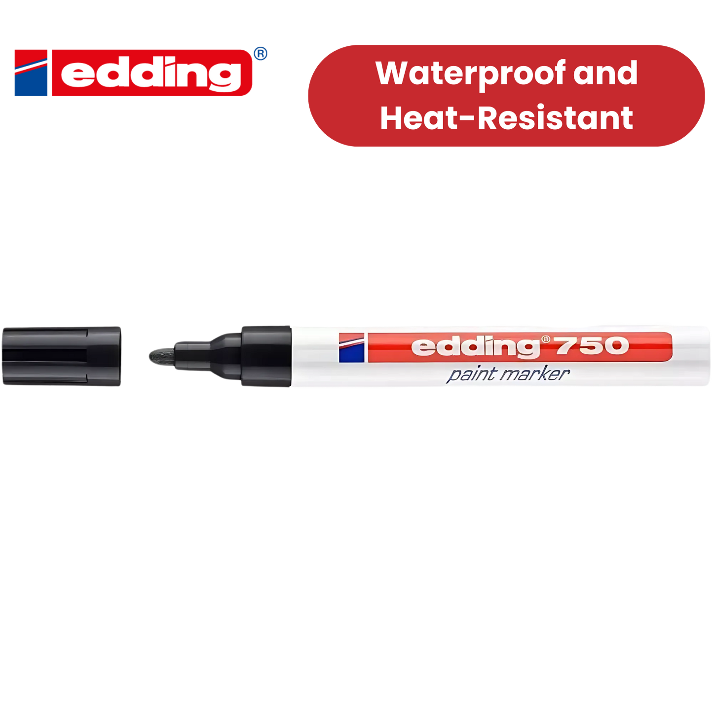 Edding 750 Permanent Paint Markers - Bold Black Ink for Multi-Surface Writing