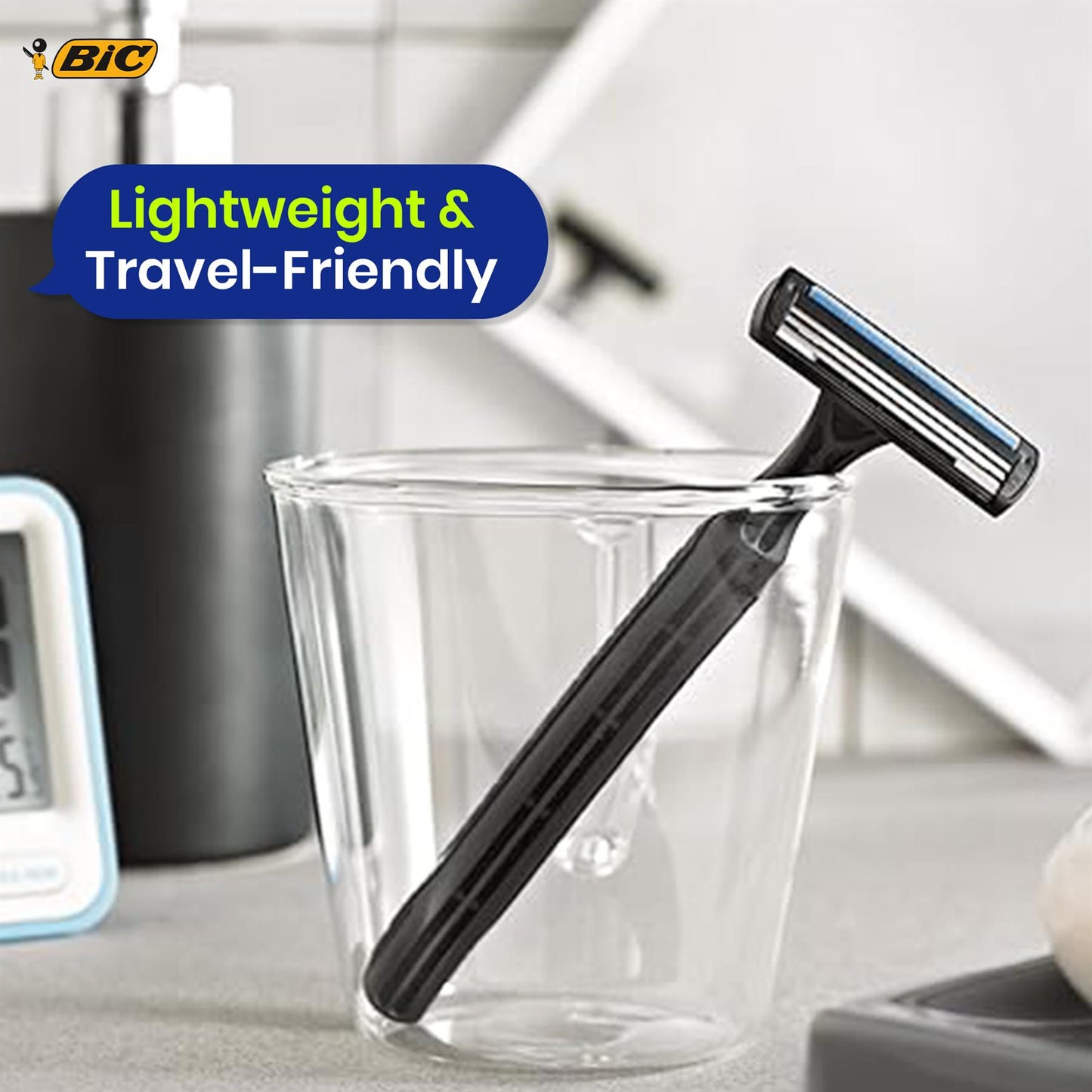 BIC 3 Action Mens Razor 8 Pack Disposable Shavers for Smooth Shave