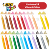 BIC Kids Plastidecor Crayons Assorted Colours - Wallet of 24 - 1 to 5 Packs