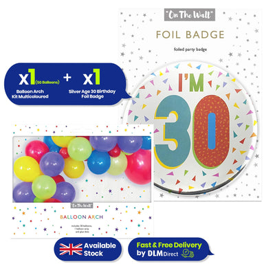 Balloon Garland Kit with Foil 30 Birthday Badge for Celebration Display Decor