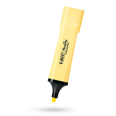 Bic Highlighter Flat - Pastel Yellow - Single