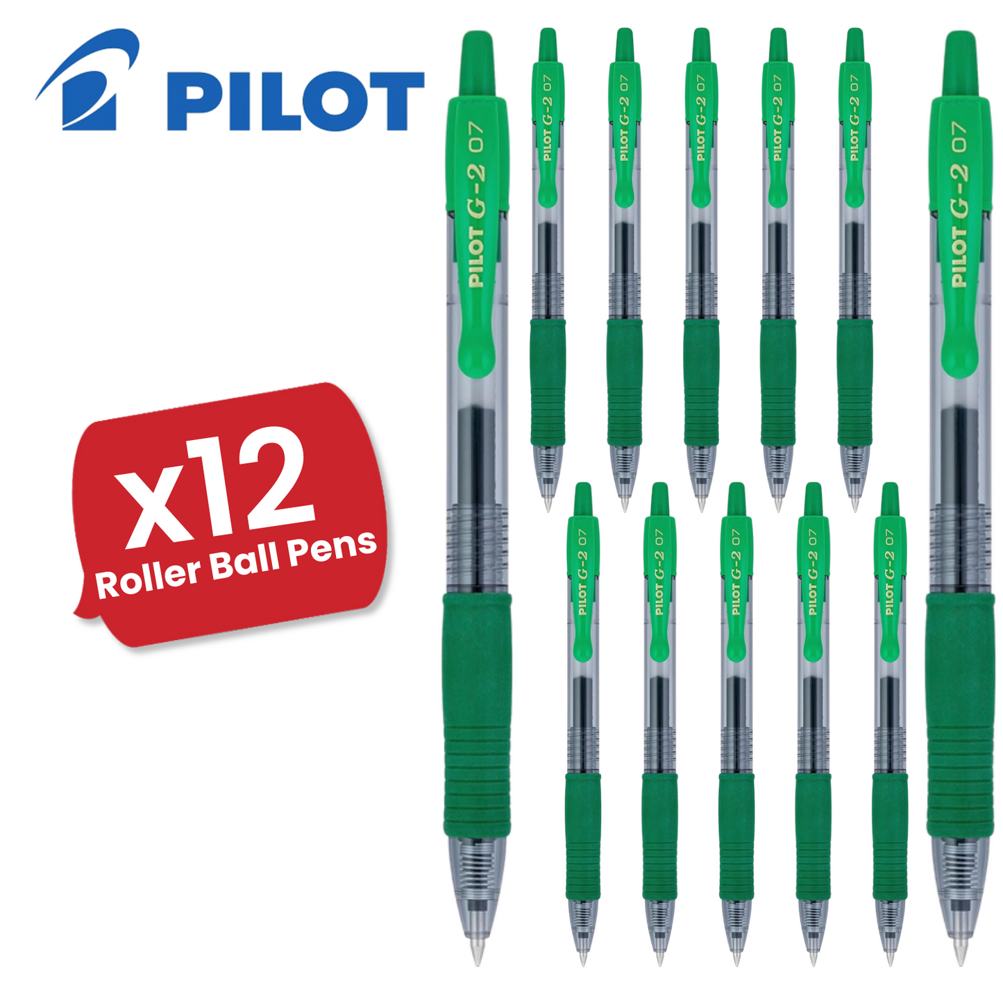 Pilot G-207 Retractable Gel Rollerball 0.7 mm Tip Medium (Single Pen) - Green