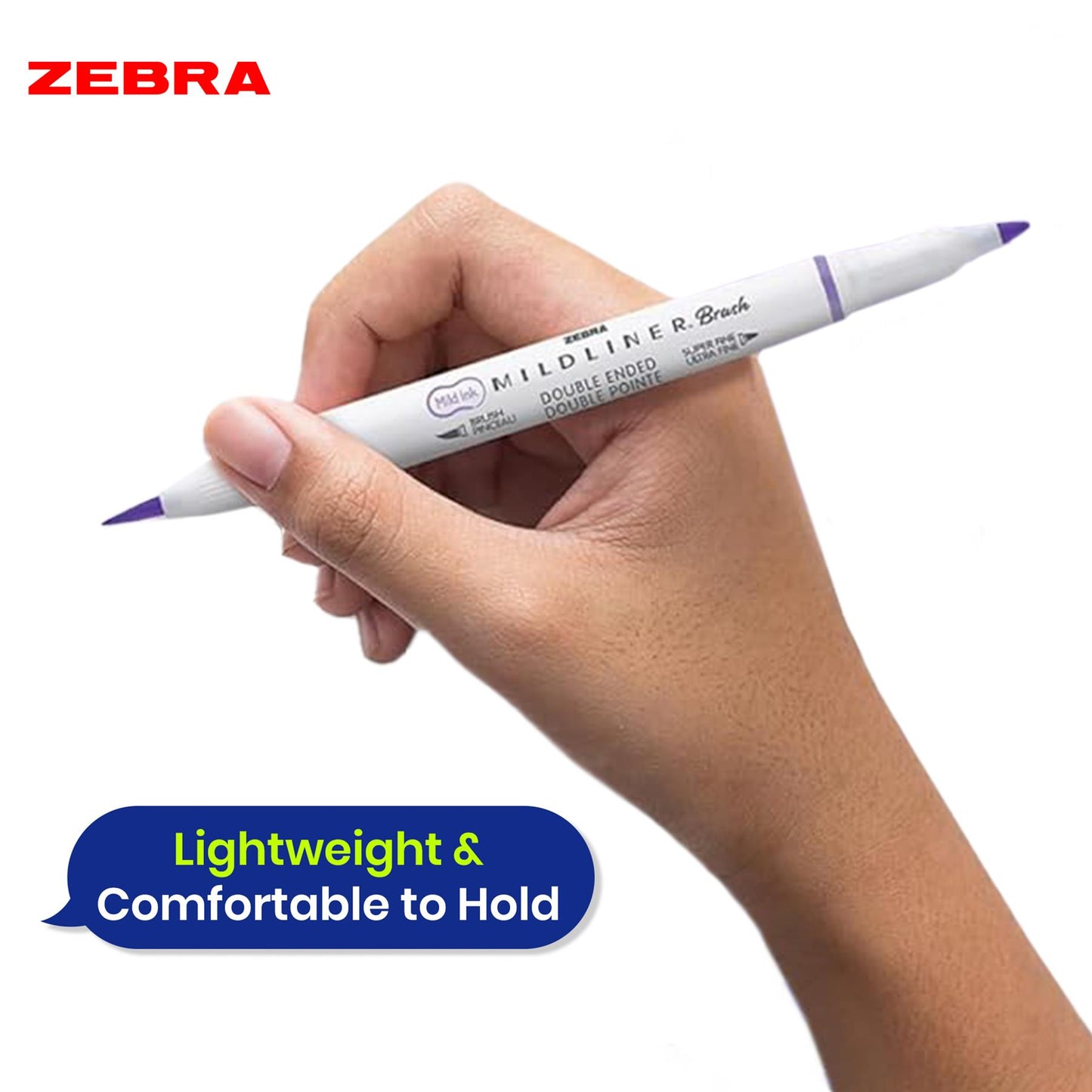 Zebra Dual Tip Brush Pens Mildliner Set of 5 Markers with Bullet and Brush Tips for Art and Journaling