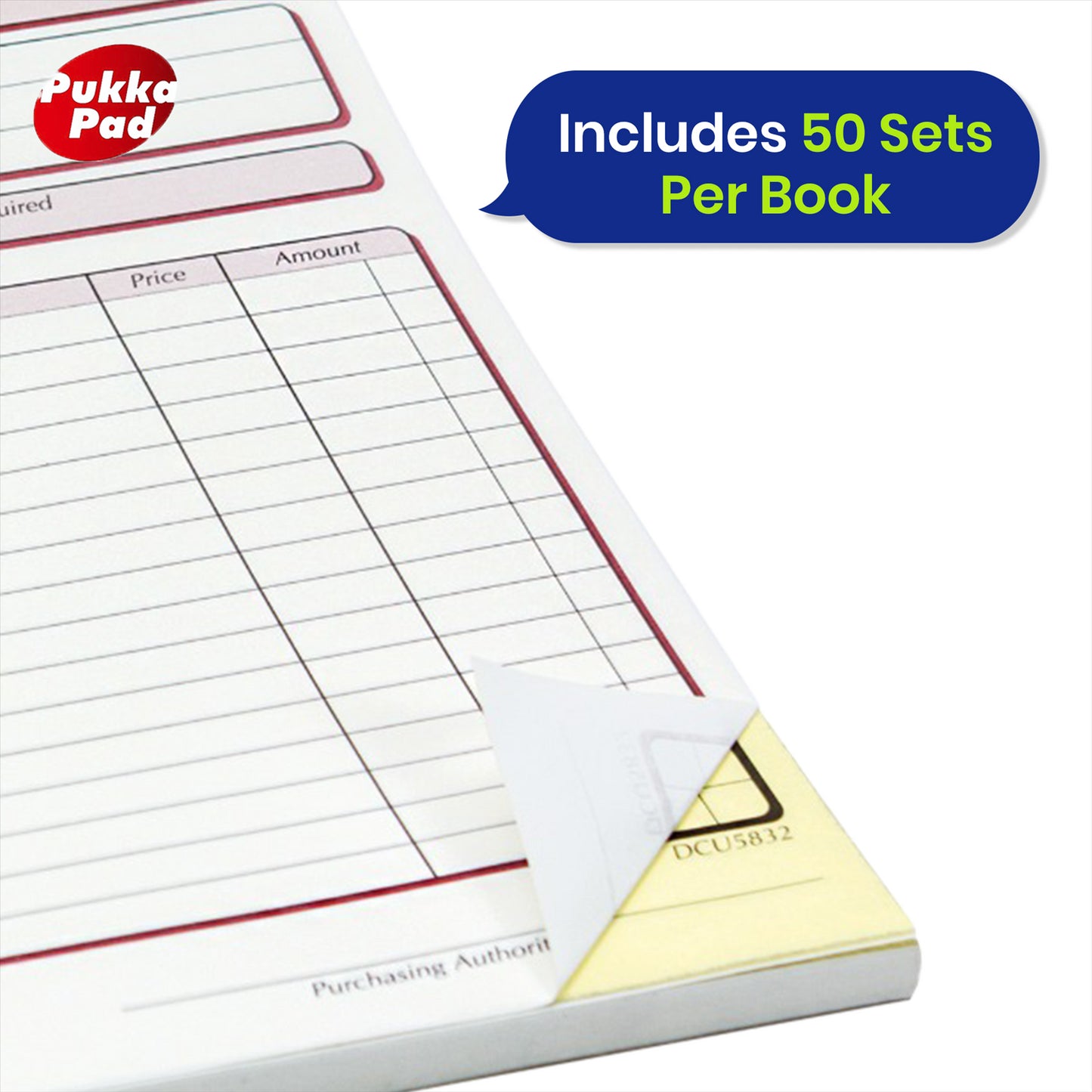 Pukka Pad Purchase Order Book  Pack of 5 Duplicate NCR Record Book Carbonless Order Pads for Small Business & Office