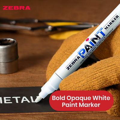 Zebra White Paint Marker Pen 1.5mm Tip Permanent Marker, Waterproof Paint Pen for Writing