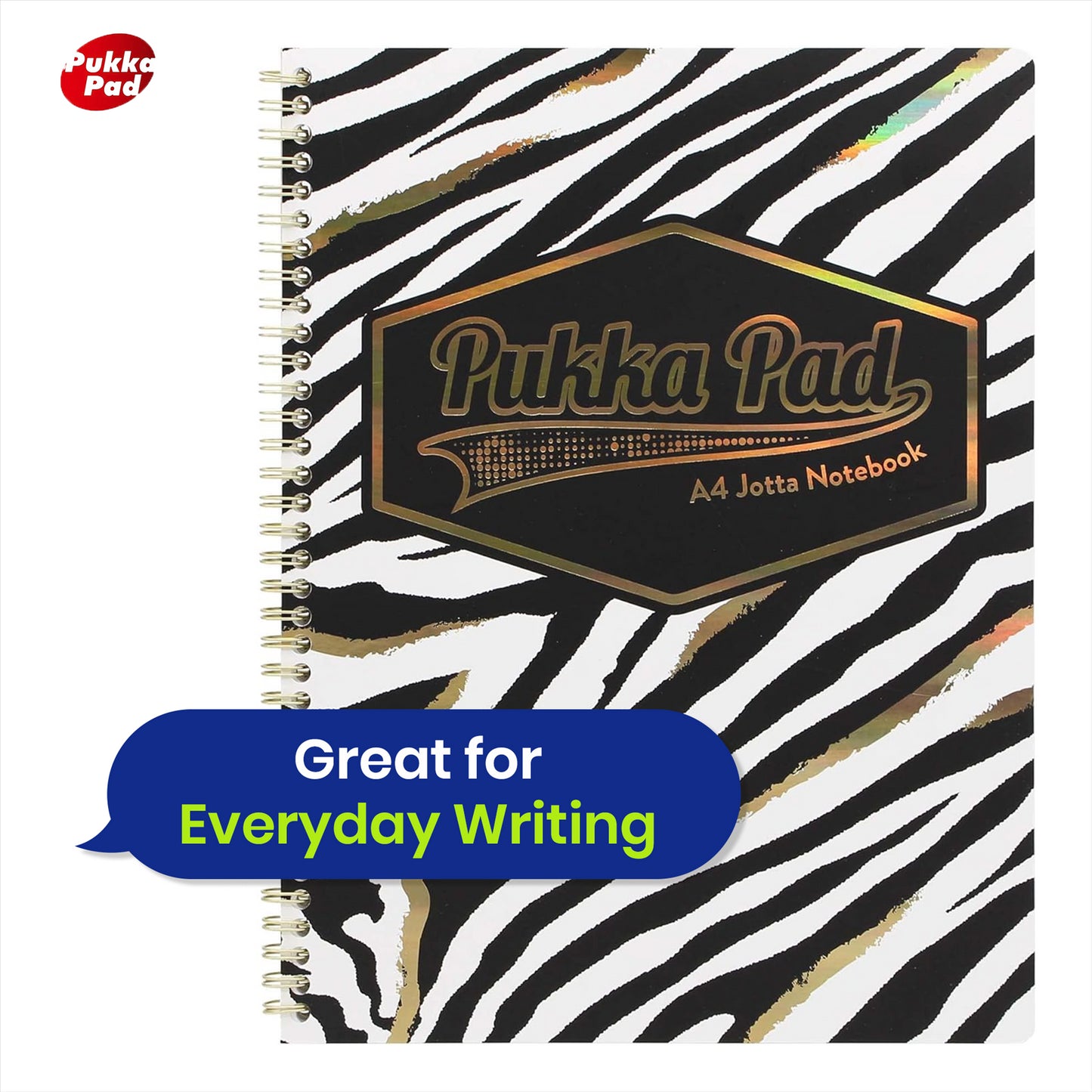 Pukka Pad Wild A4+ Notepad Pack – 2 Lined Animal Print Pads, 160 Pages Each