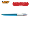 Bic 4 Colour Shine - Blue - Pack of 12