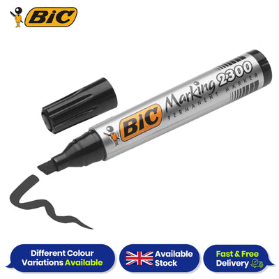 Bic 2300 Permanent Black Bullet Tip Marker - 3 Single Pens