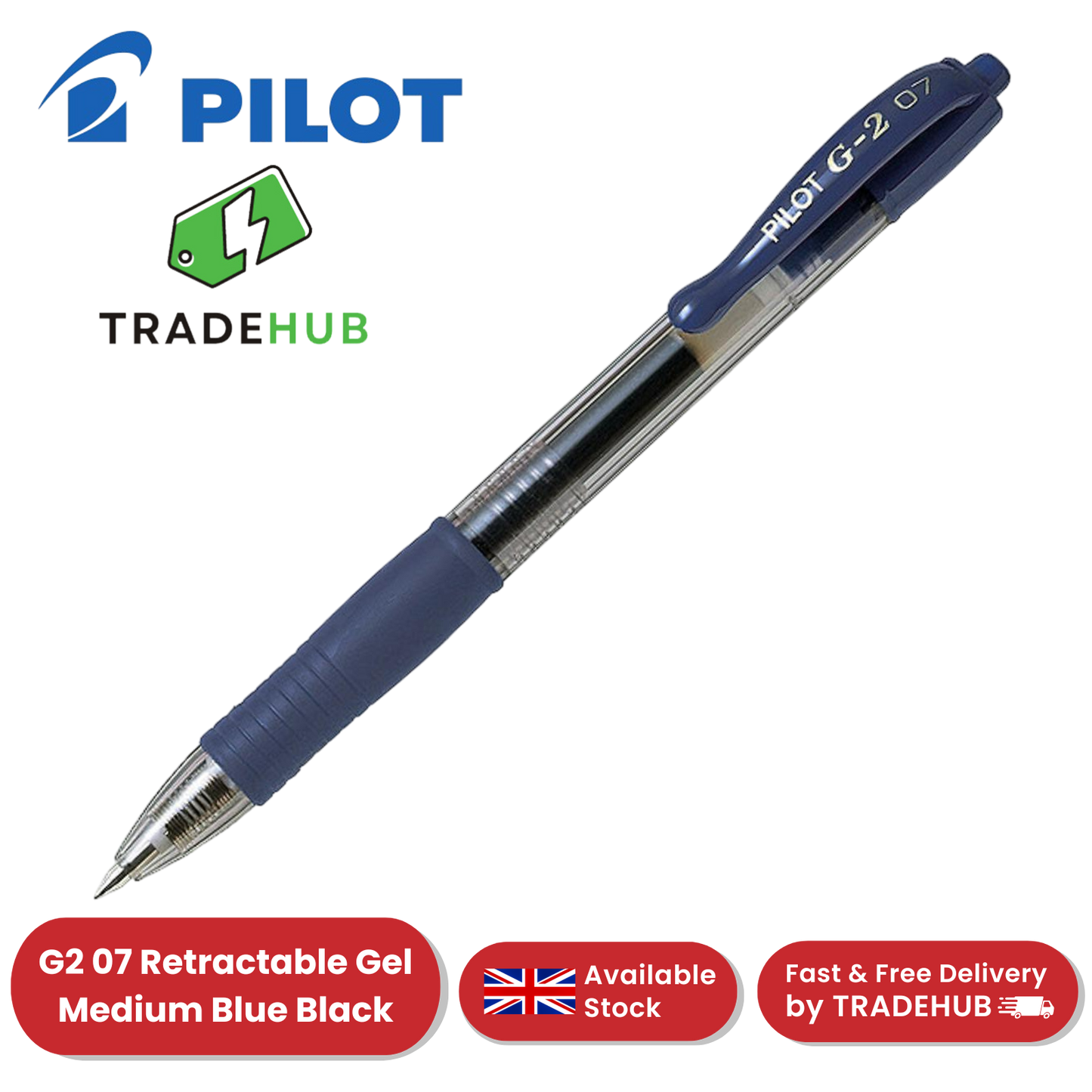 Pilot G-207 Gel Rollerball Pen - Medium Point, Retractable, Blue & Black Ink