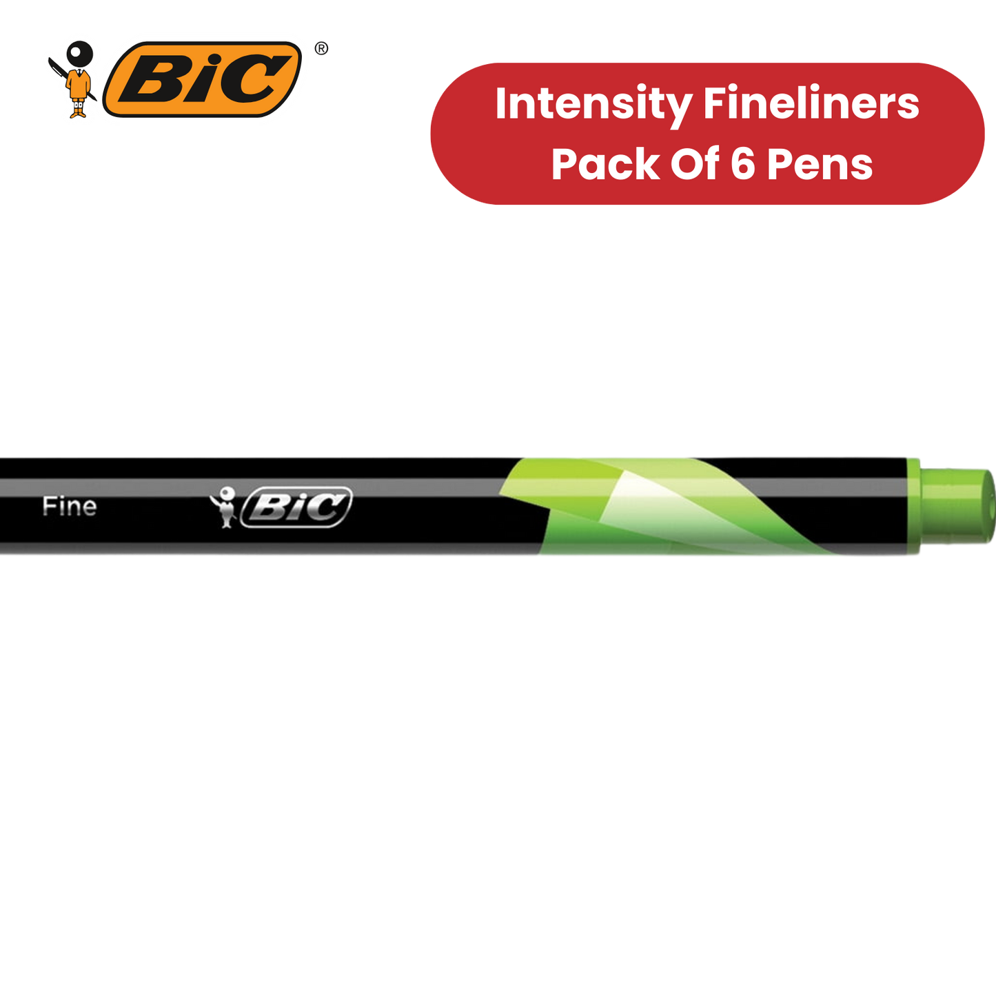 BiC Intensity Fine Felt Tip Pens, Pack of 6