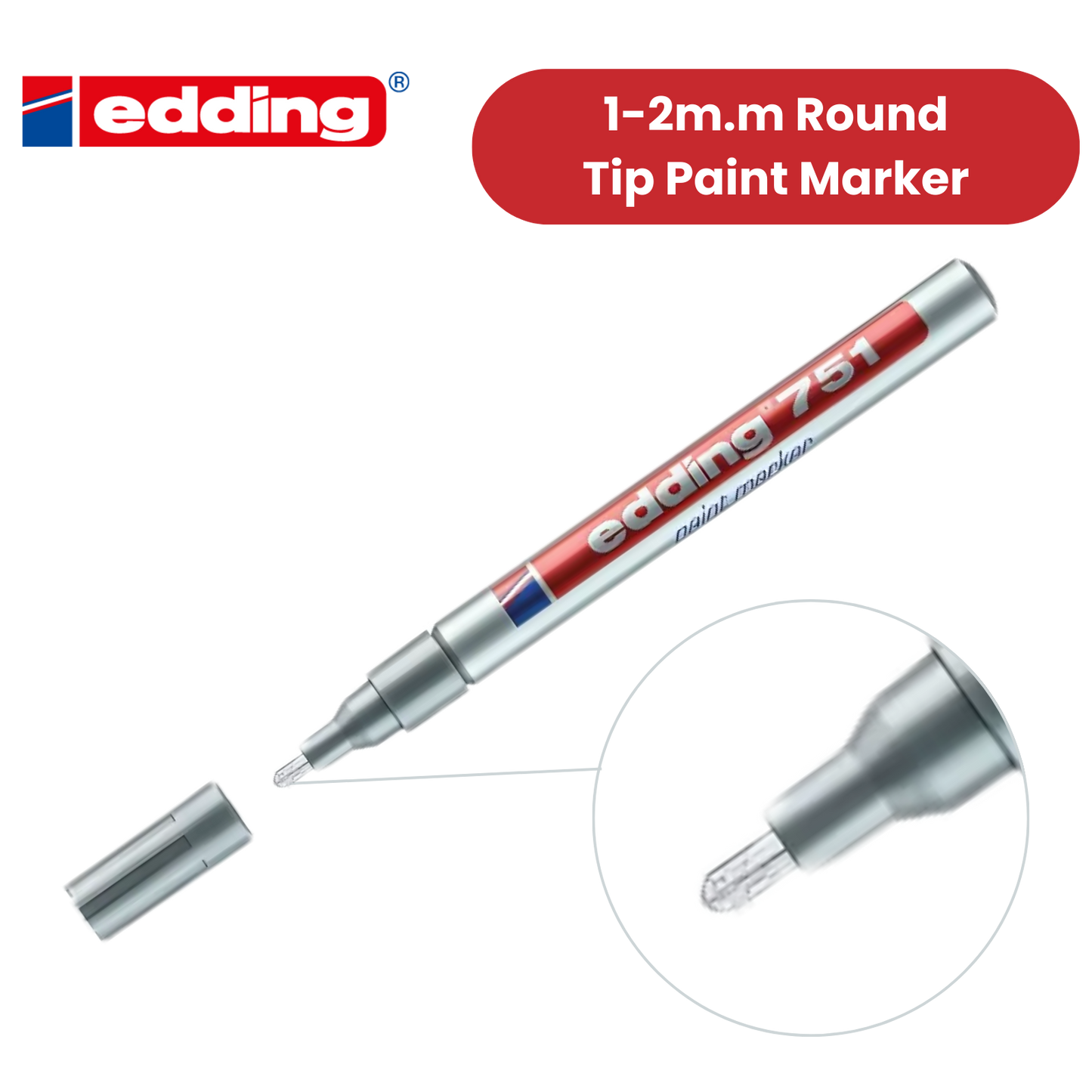 EDDING 751 PAINT MARKER SILVER 751-054 - Single