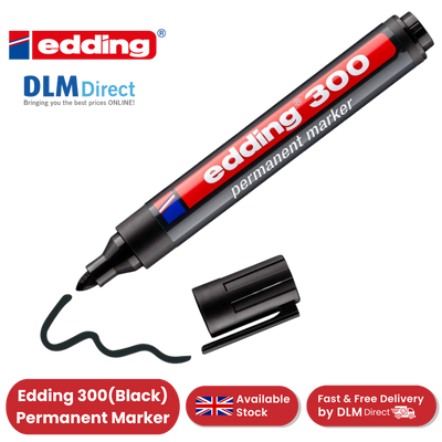 Edding 300 Permanent Marker Bullet 1.5-3mm Black - Single - 1 to 30 Packs