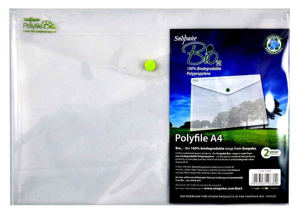 SNOPAKE BIO POLYFILE A4 CLEAR - PACK OF 1