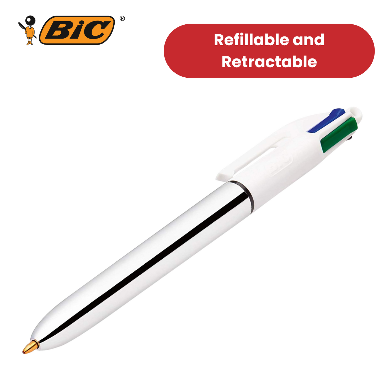 BIC 4 Colour Shine - Pack of 3