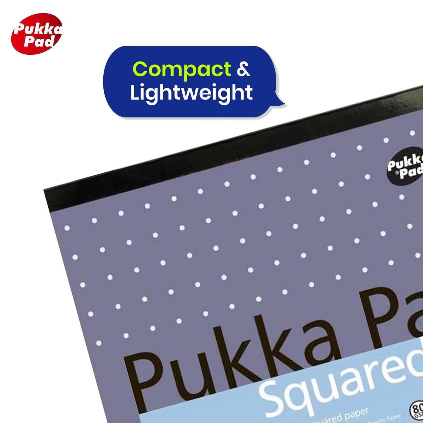 PUKKA PAD A4 Squared White Pad 160 Pages 5mm Grid for Maths and Technical Work