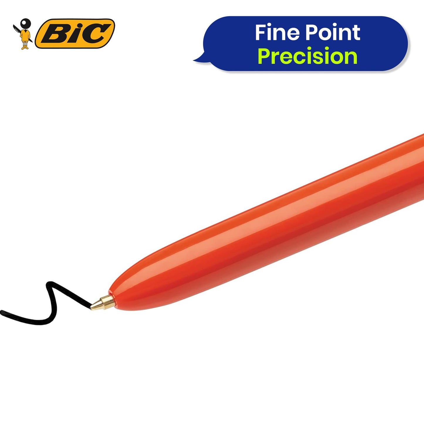 Bic 4-Colours Original Fine Ballpoint Pen 1.0mm Tip - Pack of 12