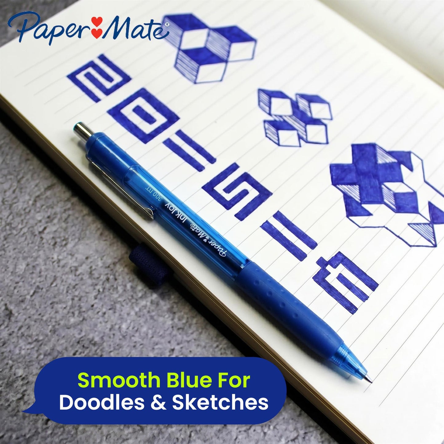 Paper Mate InkJoy 300 Retractable Ballpoint Pen 0.5mm Fine Point - Blue