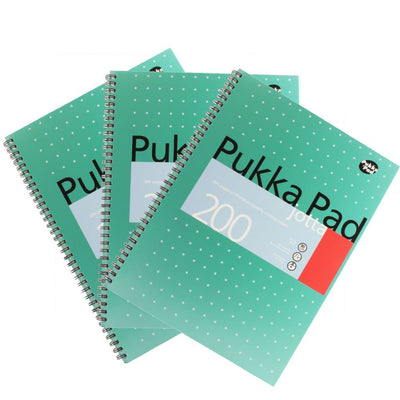 PUKKA WHITE A4 WIREBOUND PADS 200 page 80gsm  (RULED/MARGIN) - PACK OF 12