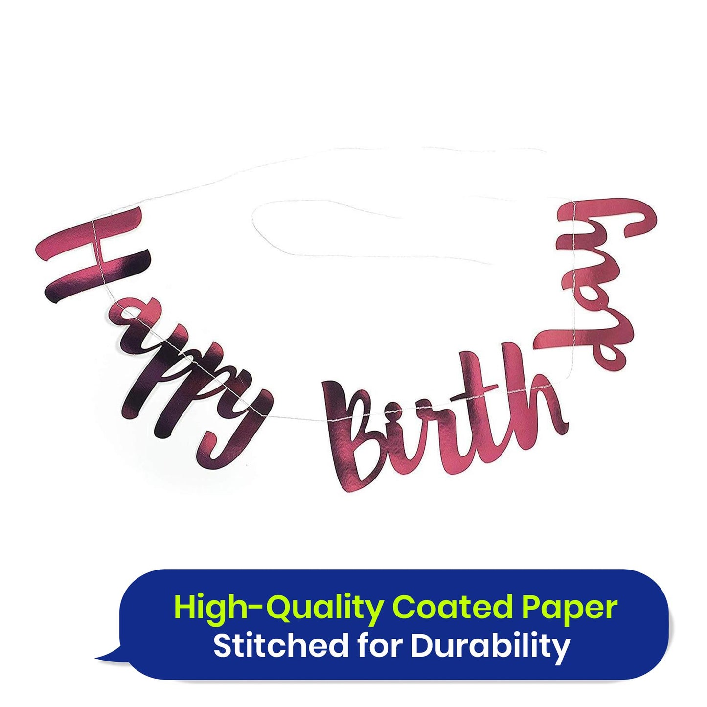 Rose Gold Birthday Banner 1.5m Party Decoration for Women and Girls