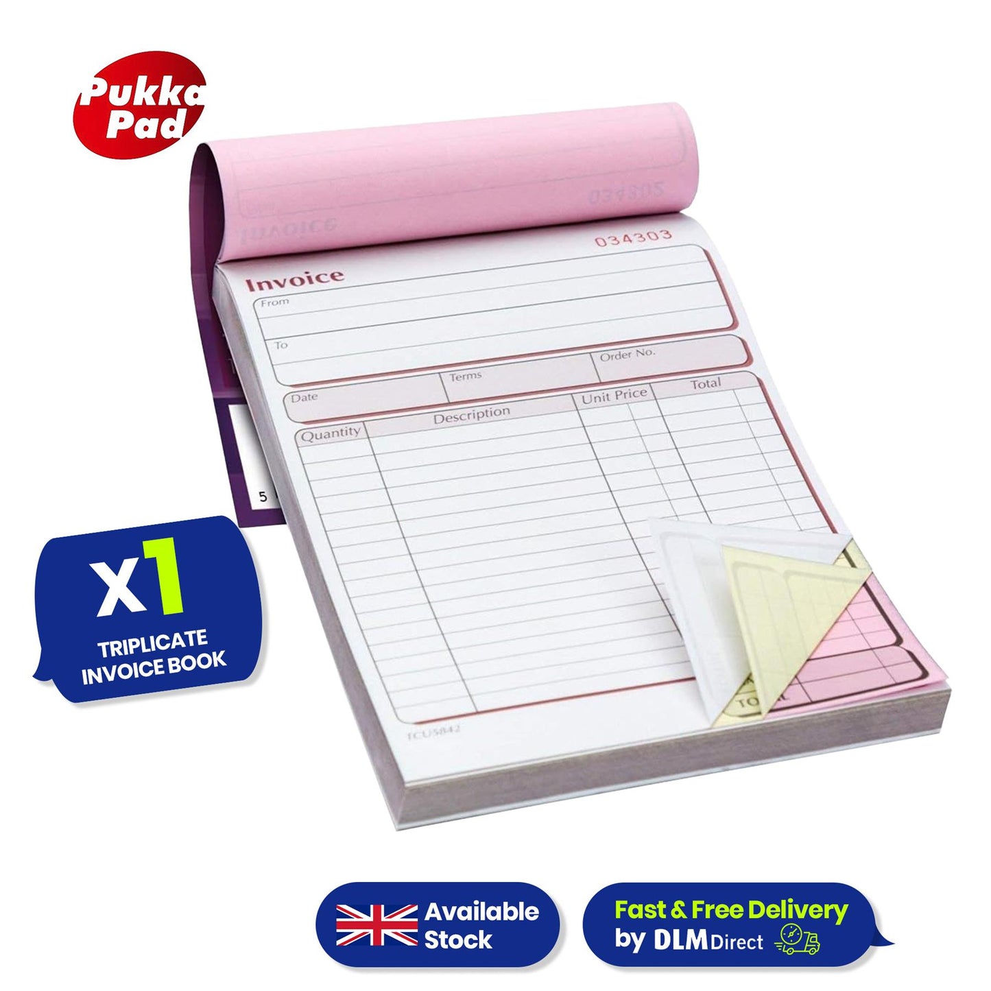 Pukka Pad NCR Triplicate Invoice Book 203 x 137mm - Pack of 3