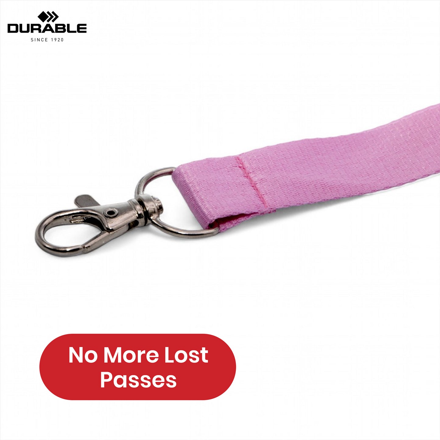 Durable Pink Textile Lanyard - 20mm Wrist Strap for Keys & ID, 88cm