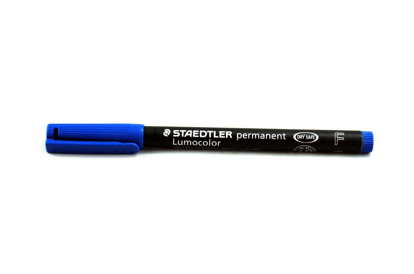 STAEDTLER LUMOCOLOR PERMANENT PENS FINE BLUE - BOX OF 10