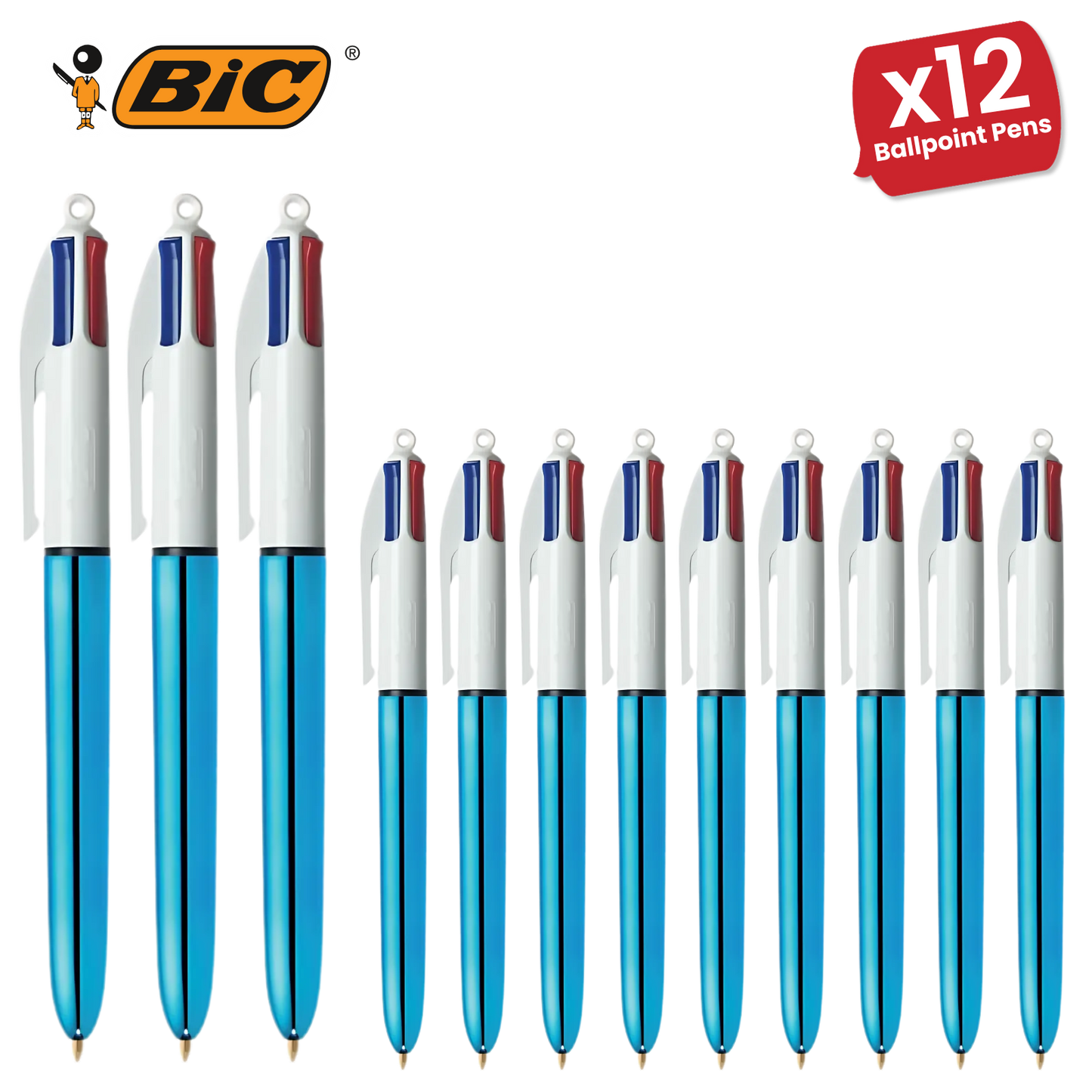 Bic 4 Colour Shine - Blue - Single Pen