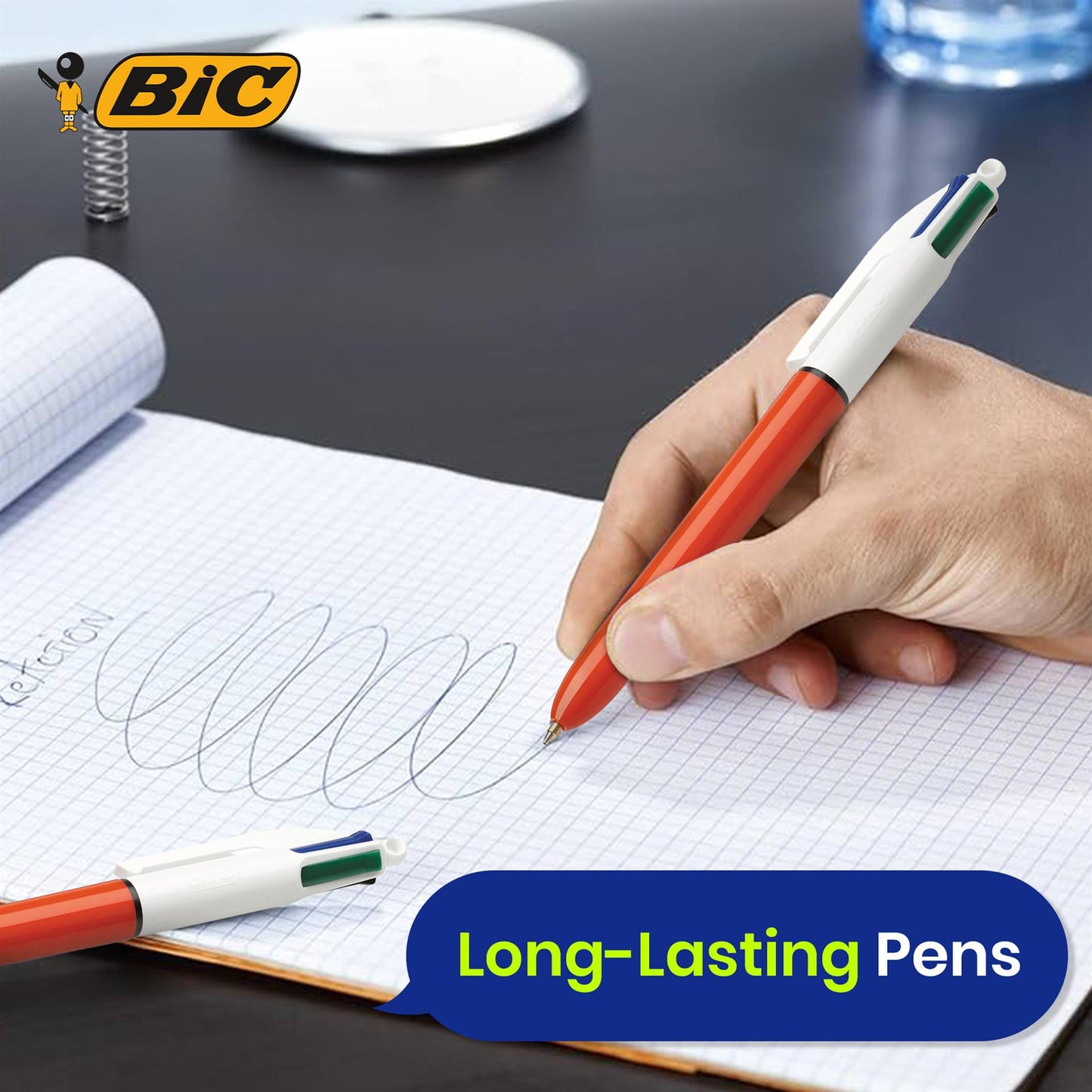 Bic 4-Colours Original Fine Ballpoint Pen 1.0mm Tip - Pack of 12