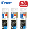 Pilot Pintor Extra Fine Paint Markers - White, Gold and Silver - Wallet of 3