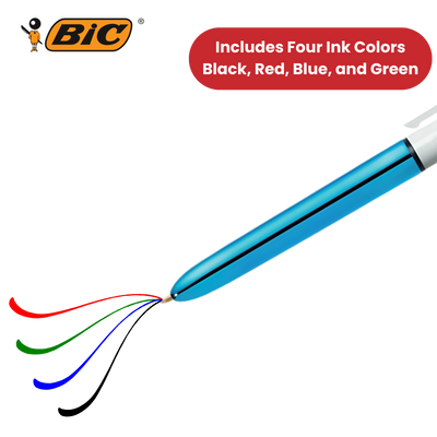 Bic 4 Colour Pack of 3 - 1 Shine Blue + 1 Shine Silver + 1 Shine Pink
