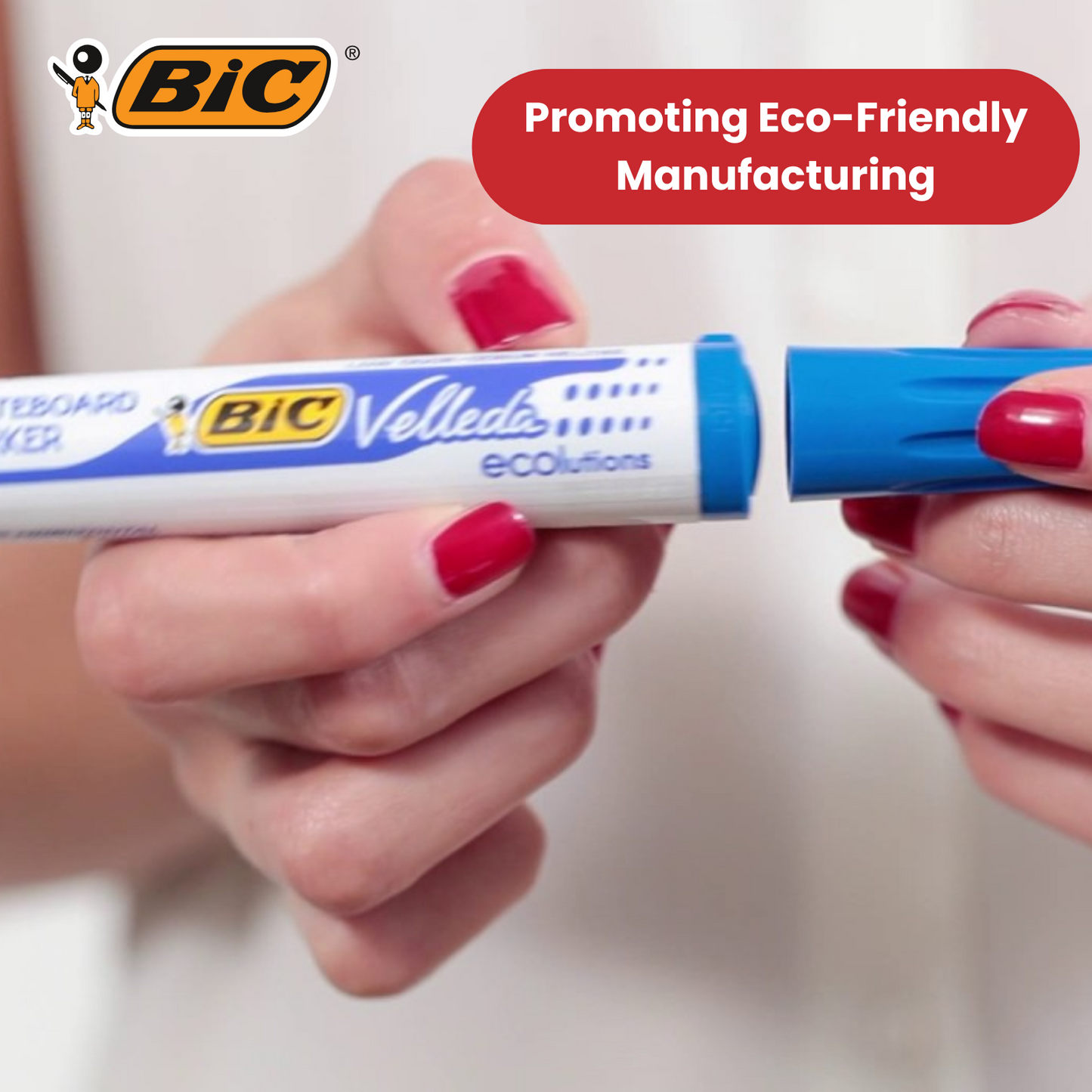 BIC Velleda 1751 ECOlutions Whiteboard Markers Red - Box of 12 - 1 to 5 Packs