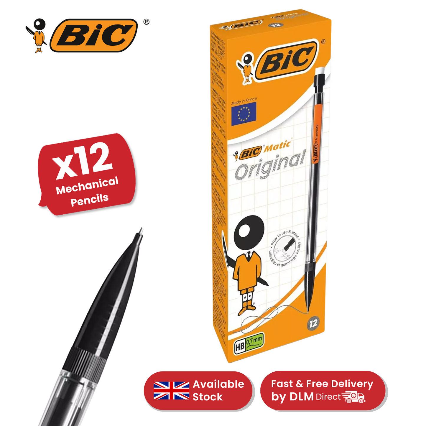 BIC BIC-MATIC AUTOMATIC PENCIL  - Pack of 12