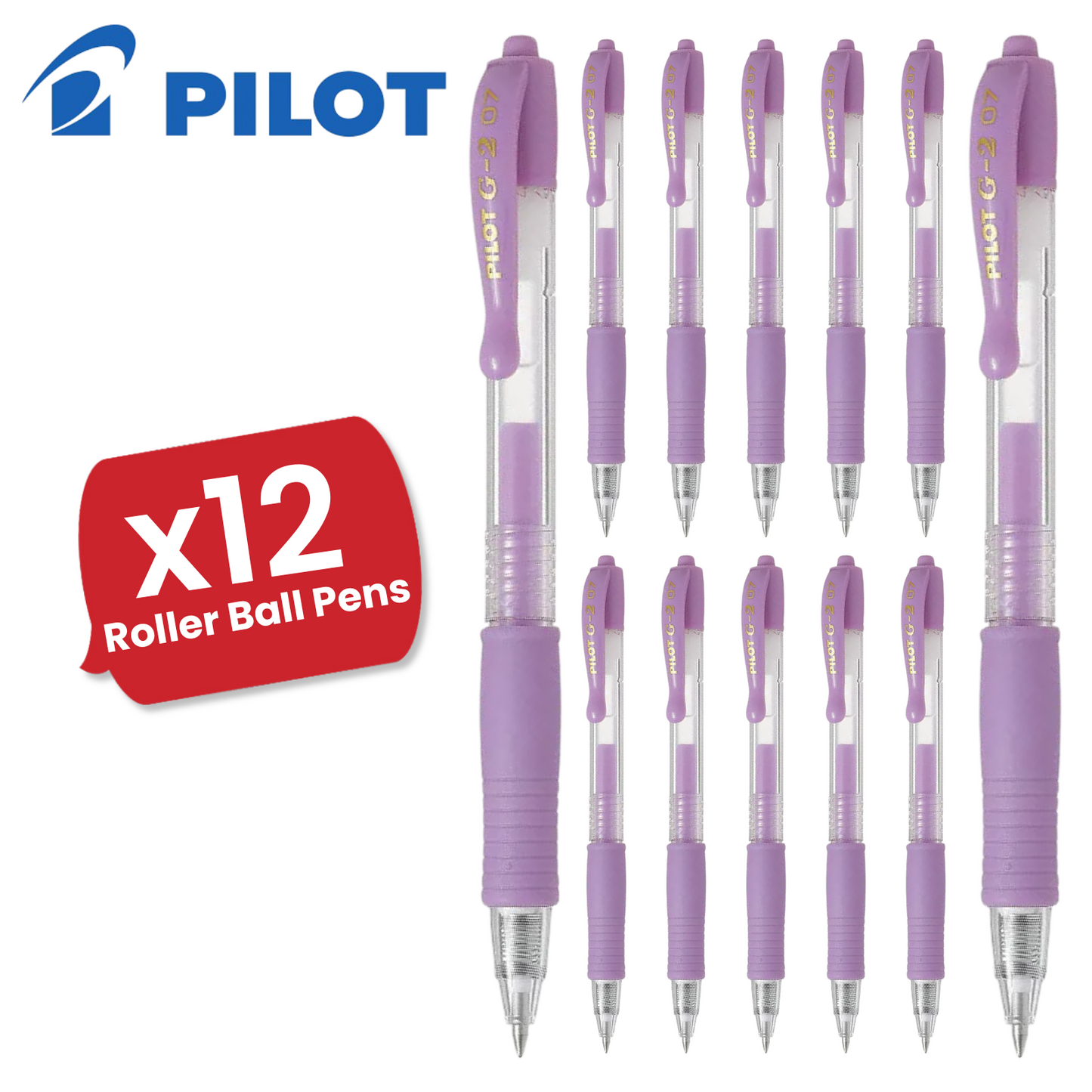 Pilot G-207 Retractable Gel Rollerball 0.7 mm Tip (Single Pen) - Pastel Violet
