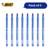 Bic Round Stic Medium Writing Ball Pen - BLUE - PACK OF 8