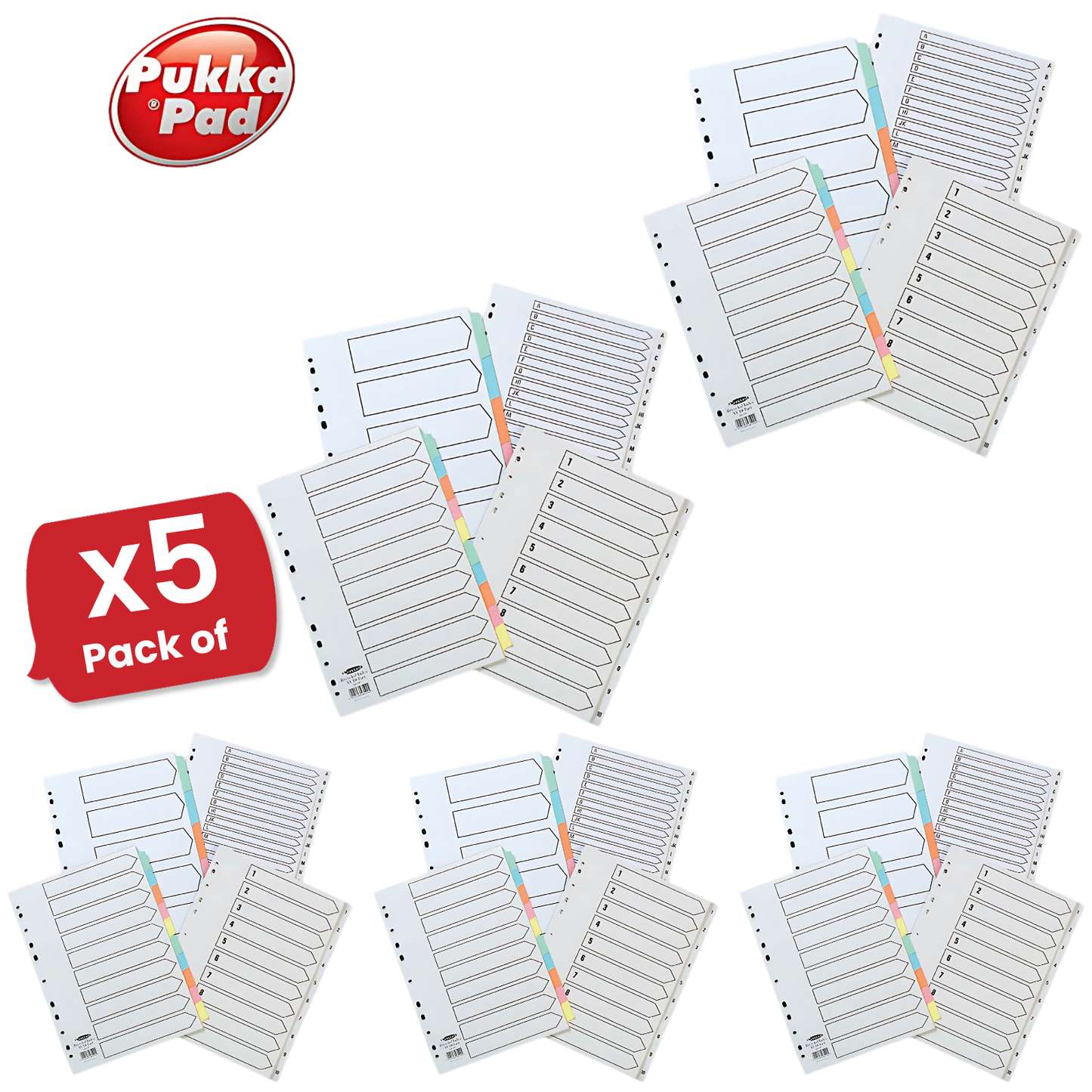 Pukka Concord Recycled Index A4 White 1-20 - 1 to 5 Packs