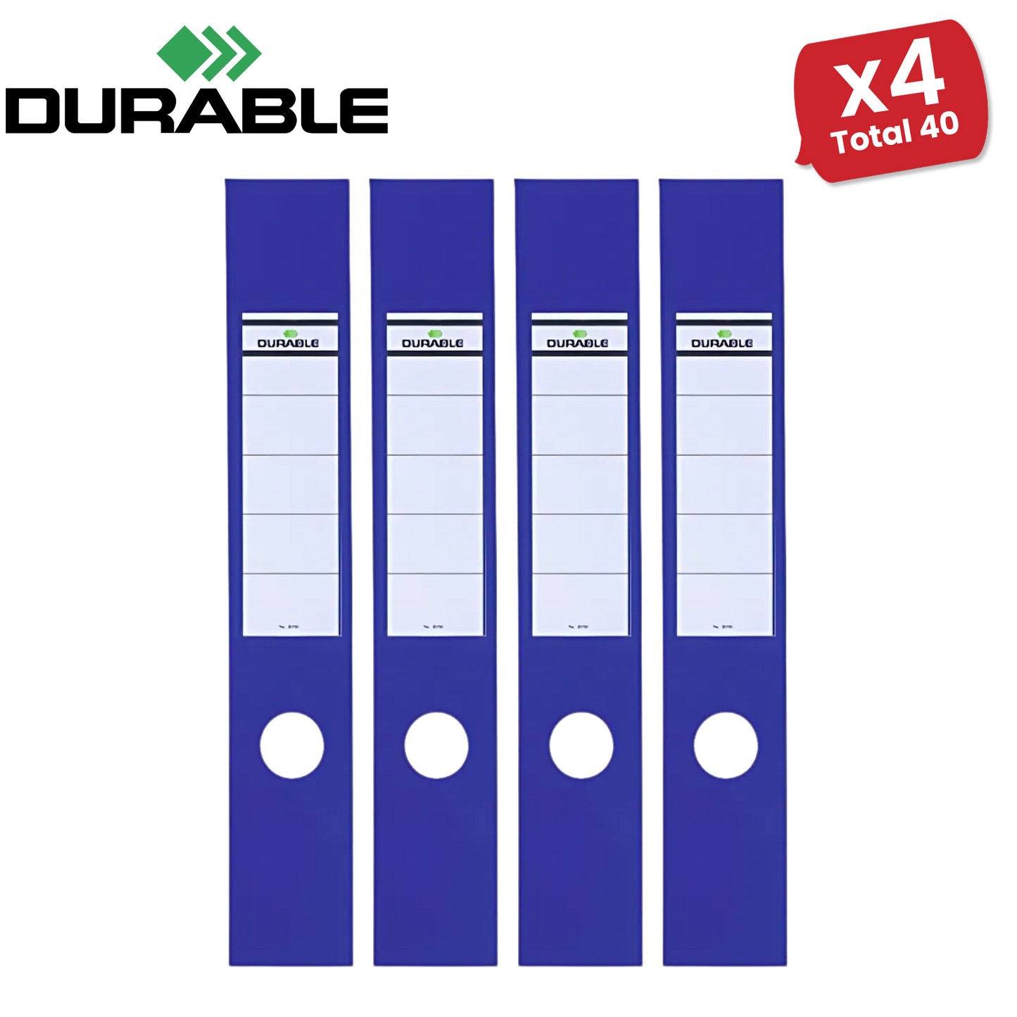 Durable Ordofix Self-Adhesive Spine Labels - Blue - Pack of 10 - 60 mm - 1 to 5