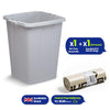 110L Bin Bags 25 Pack and 90L DURABIN Grey Waste Bin Bundle Strong Recycled Plastic Set