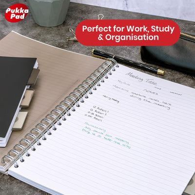 Pukka Pad Black Project Book A5, 250 Pages, With Dividers, Stylish Notebook For Study & Notes