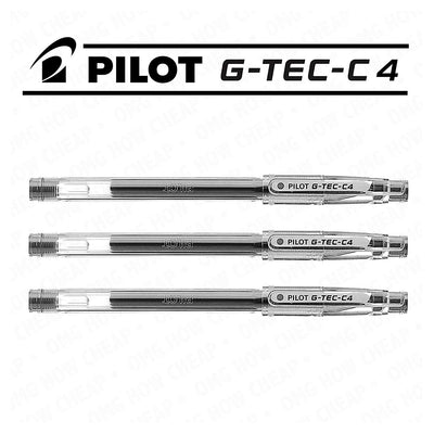 Pilot G Tec C4 Gel Rollerball Pen Micro Black - Pack of 3