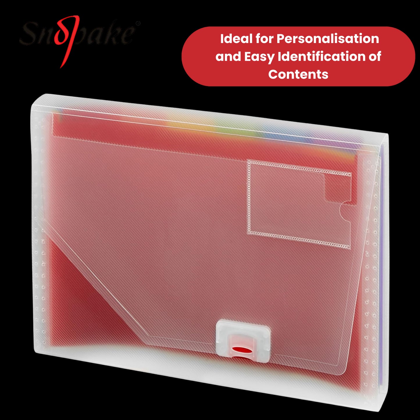 Snopake Rainbow 6part Expand Organiser A4