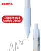 Zebra Z-Grip Ballpoint Pens Pastel Blue Marble Retractable Pens, 3 Pcs Black Ink Biros for School