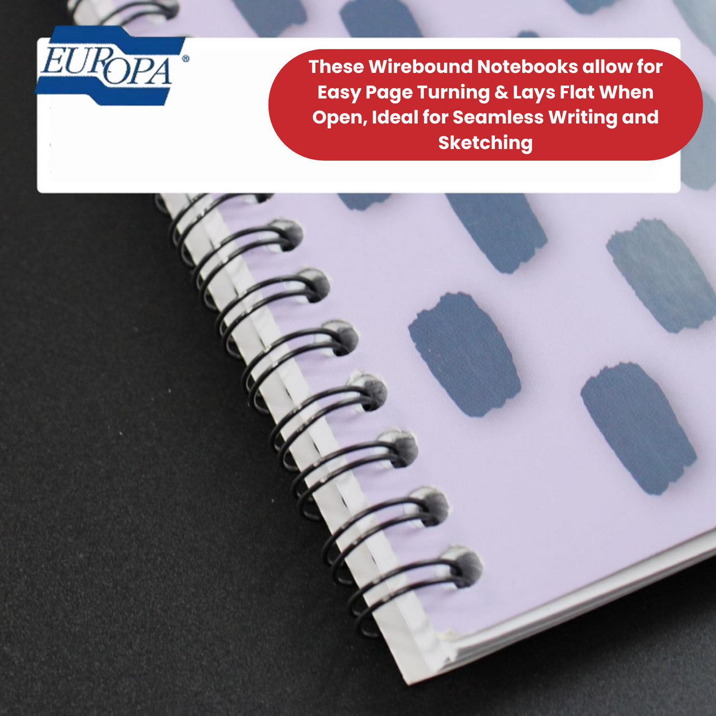 Europa Splash A5 Notepad Wirebound 160 Pages 80gsm FSC Paper Ruled Punched