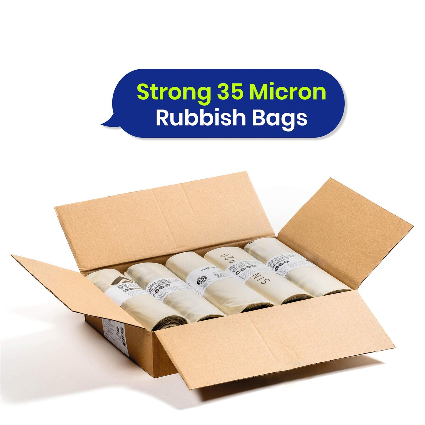 110L Bin Bags 25 Pack and 60L DURABIN Waste Bin Bundle Strong Recycled Plastic Set