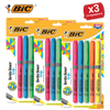 Bic brite liner Grip (1.6 to 3.3 mm) Chisel Tip Highlighter Pen Assorted (1 x Pack of 5 Highlighter Pens) - 1 to 5 Packs