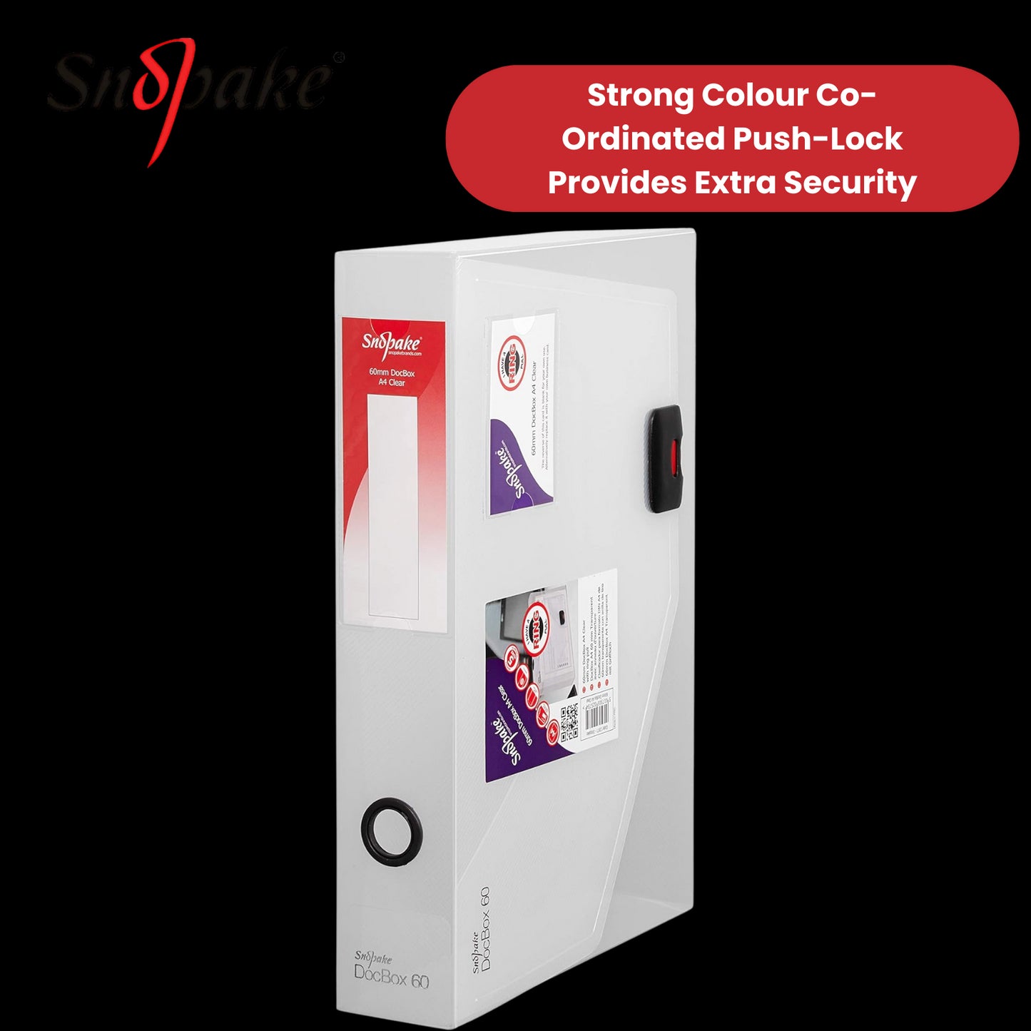 Snopake DocBox A4 60mm Clear for Secure Document Storage and Organization x1