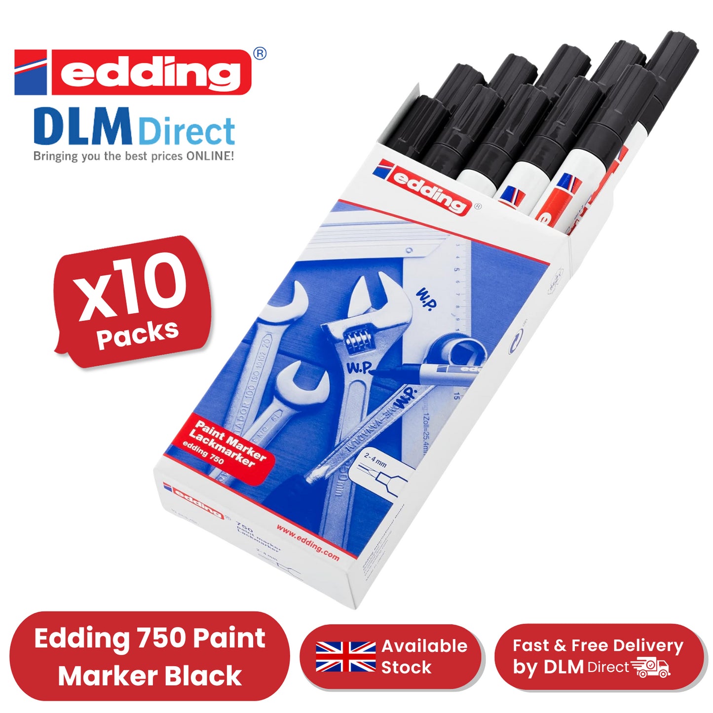 Edding Paintmarker Opaque Black Pack of 10