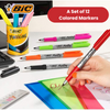 BIC PERMANENT MARKERS FINE ASSORTED - PACK OF 12